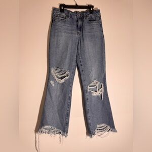 Rewash Light Blue Distressed Flared Jeans